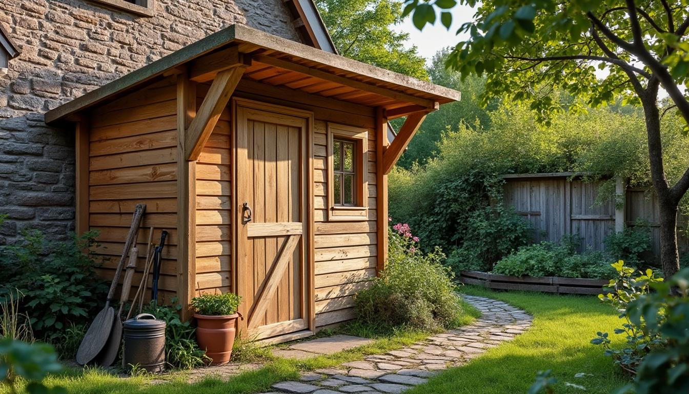 Illustration: Définition et principes d’un abri de jardin adossé à un mur