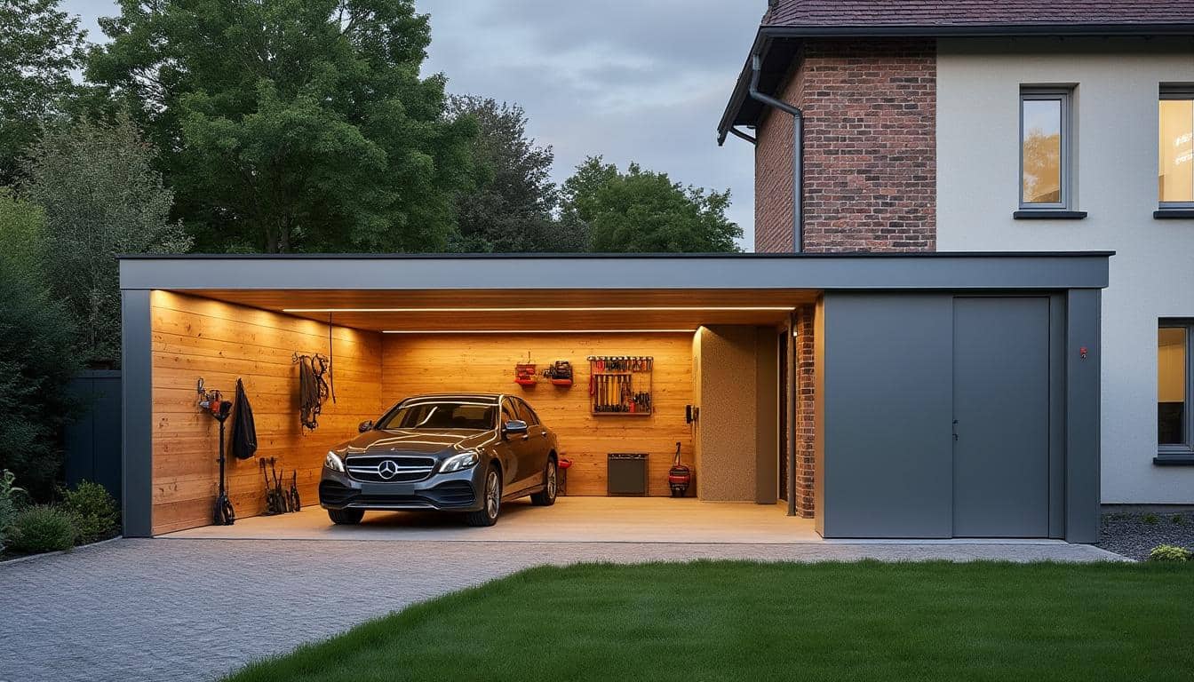Illustration: Avantages, inconvénients et choix des matériaux pour un carport fermé