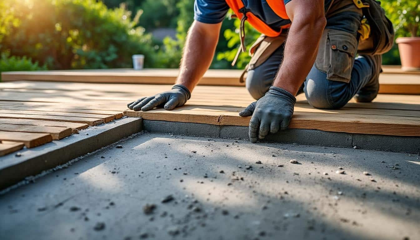 Illustration: Définition du plot béton pour terrasse en bois et ses usages
