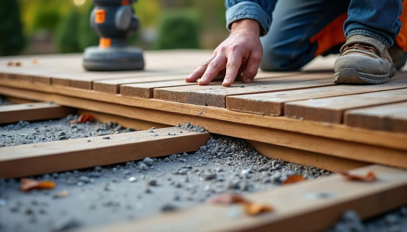 Illustration: Avantages et inconvénients du plot béton pour terrasse en bois