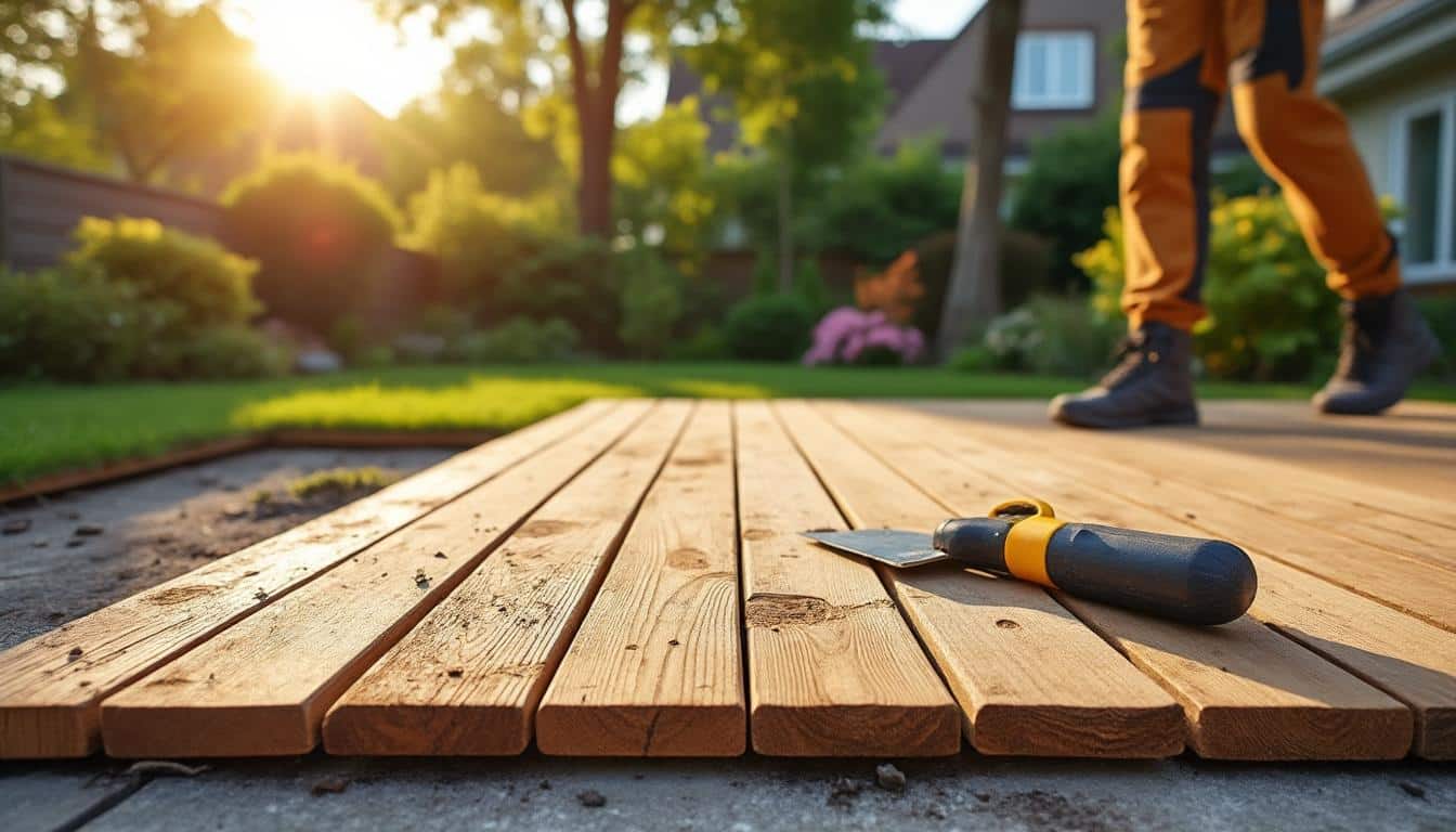 Illustration: Avantages et inconvénients de la terrasse bois sur plot béton