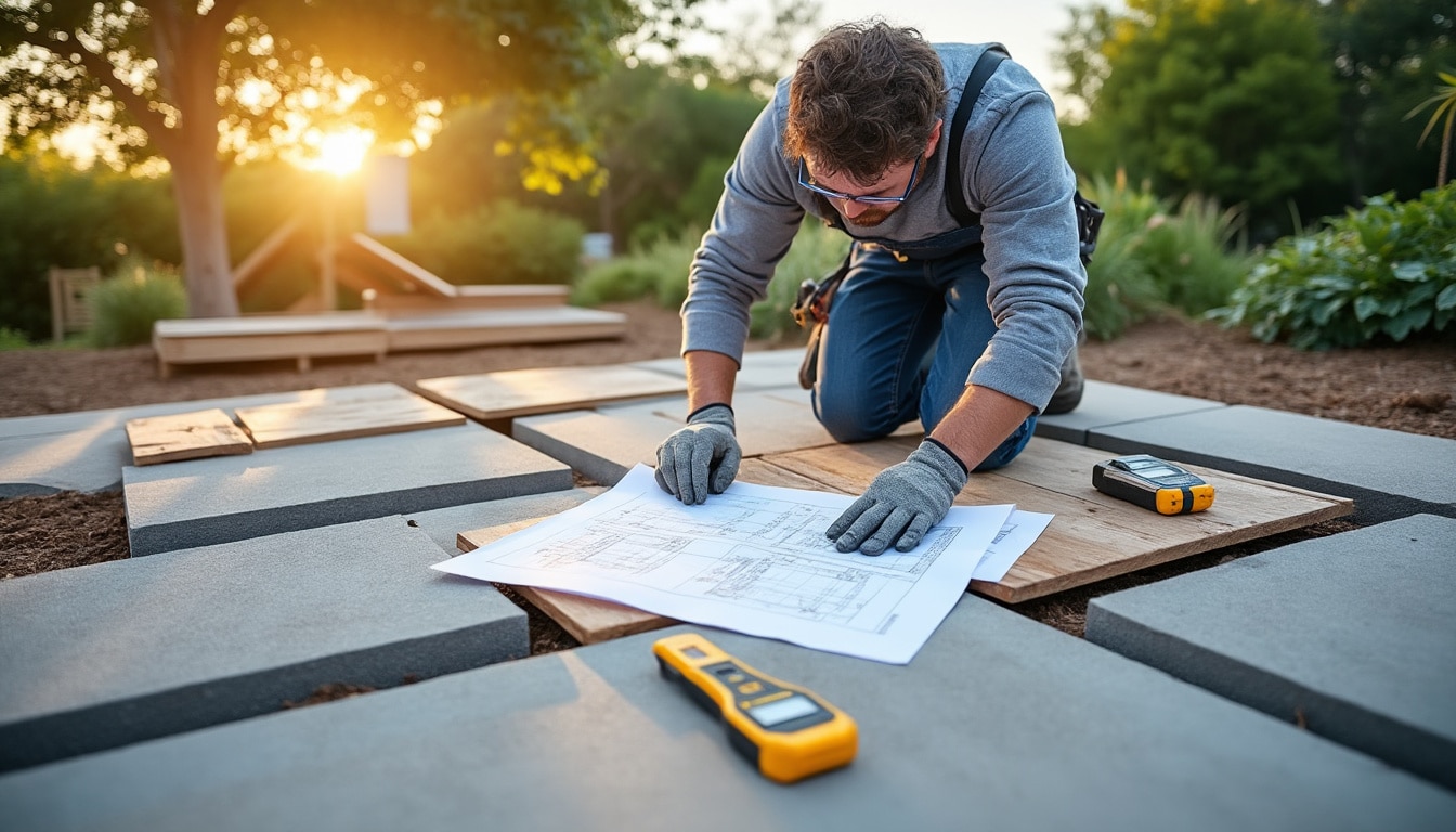 Illustration: Comprendre le calcul de l’espacement des plots et des lambourdes pour une terrasse en bois