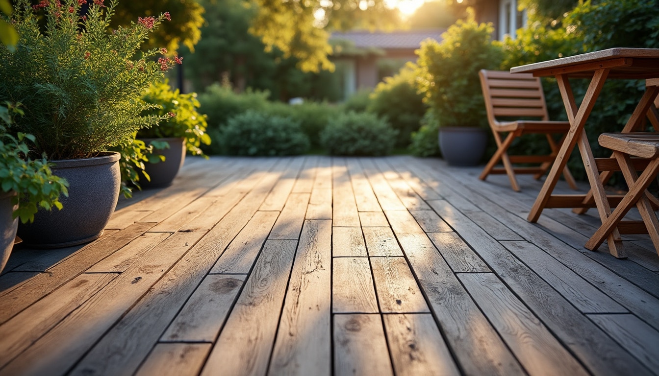 Illustration: Définition et caractéristiques d’une terrasse en carrelage et bois