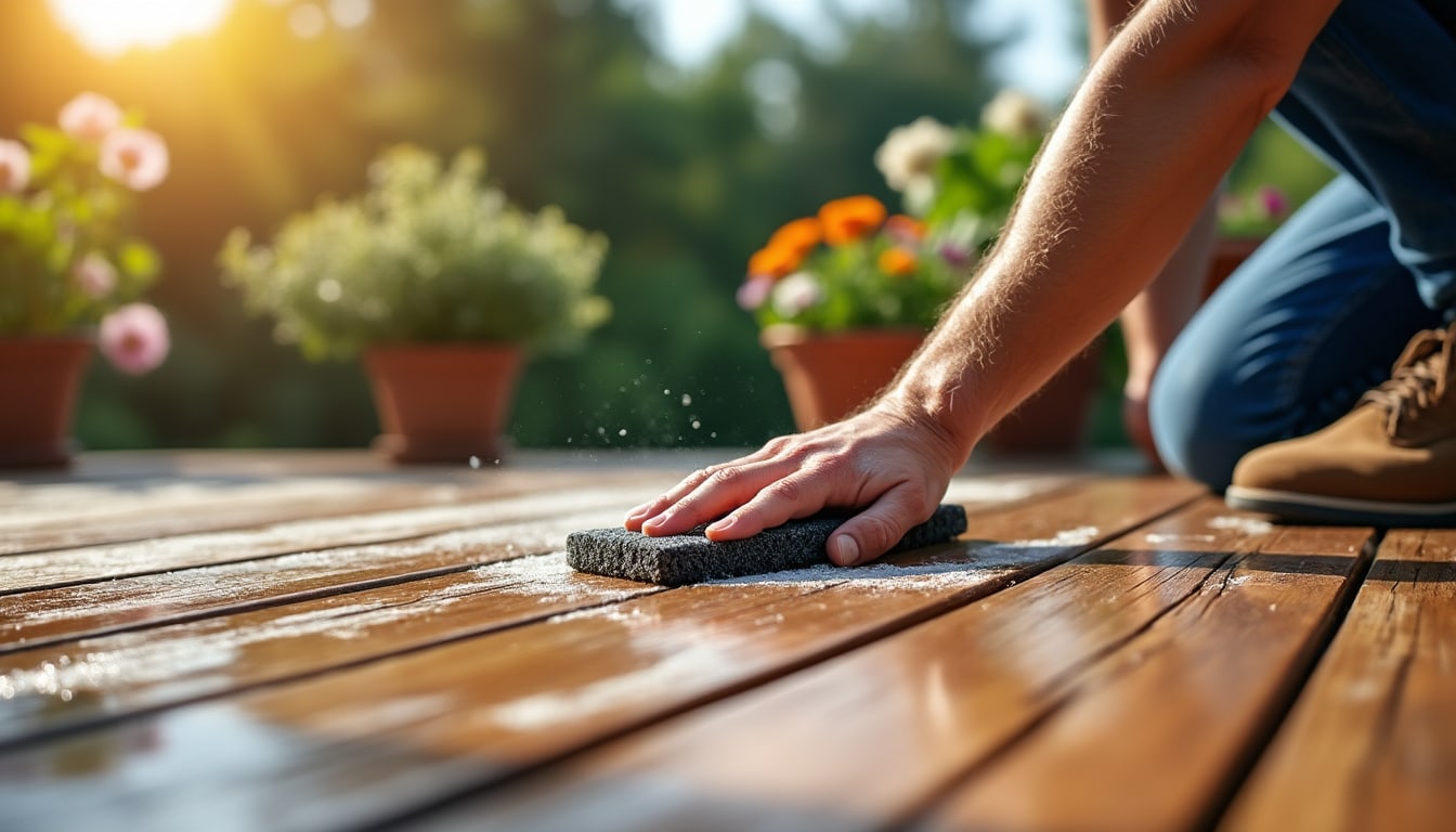 Illustration: L’importance de l’entretien et du nettoyage régulier d’une terrasse en bois