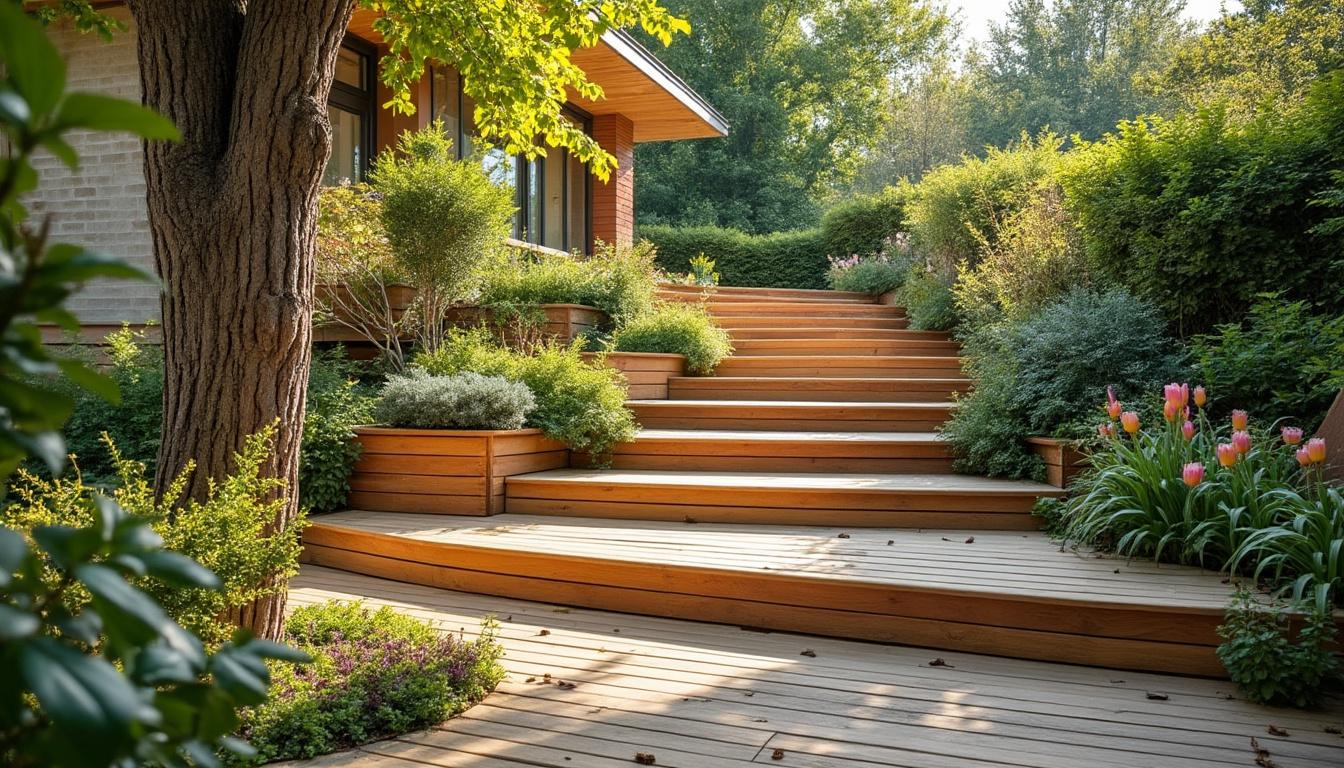 Illustration: Explorer les différents types d’escaliers en bois pour terrasse