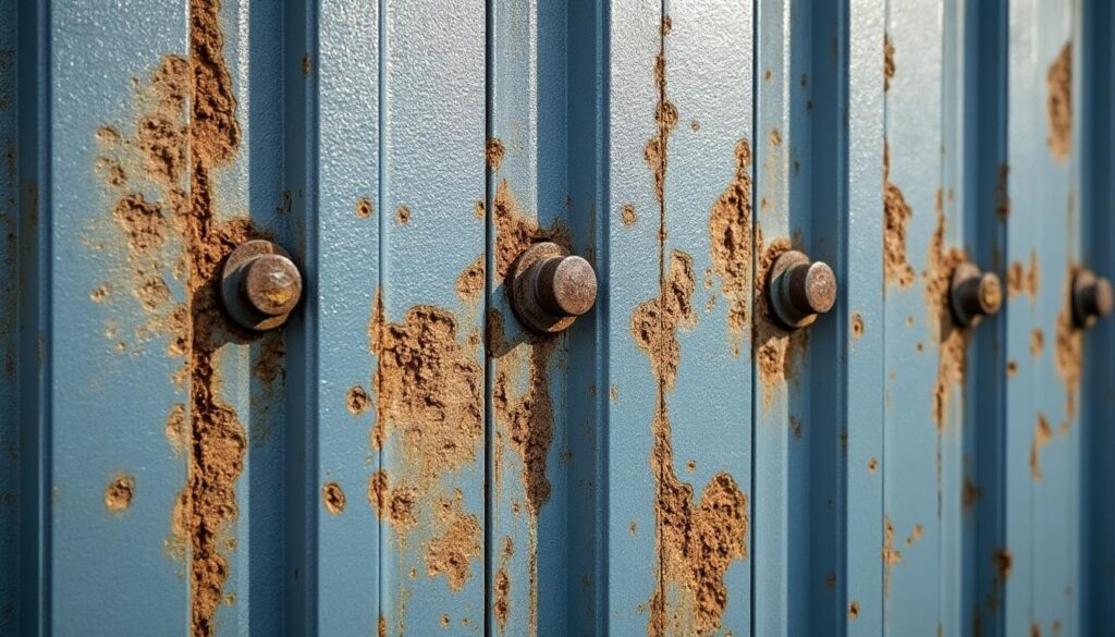 Portail rouillé : décollement du revêtement et microfissures expliqués