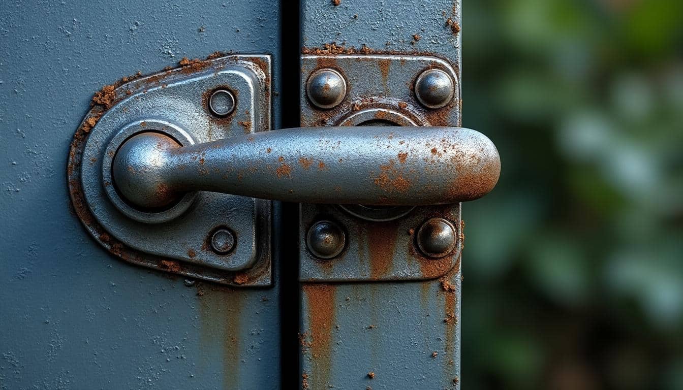 Portail rouillé : éliminer le grincement des charnières avec un bon lubrifiant