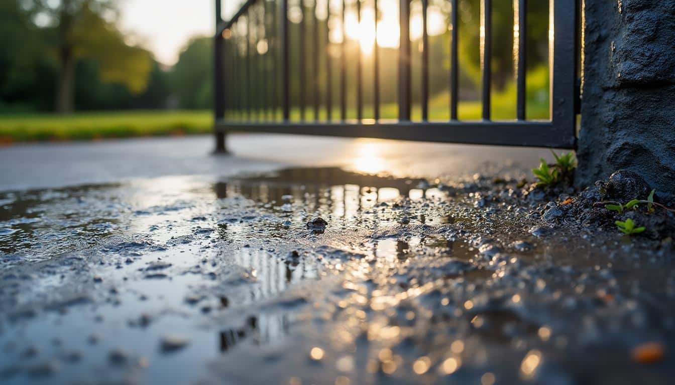Portail rouillé avec infiltration d’eau au pied : causes et solutions