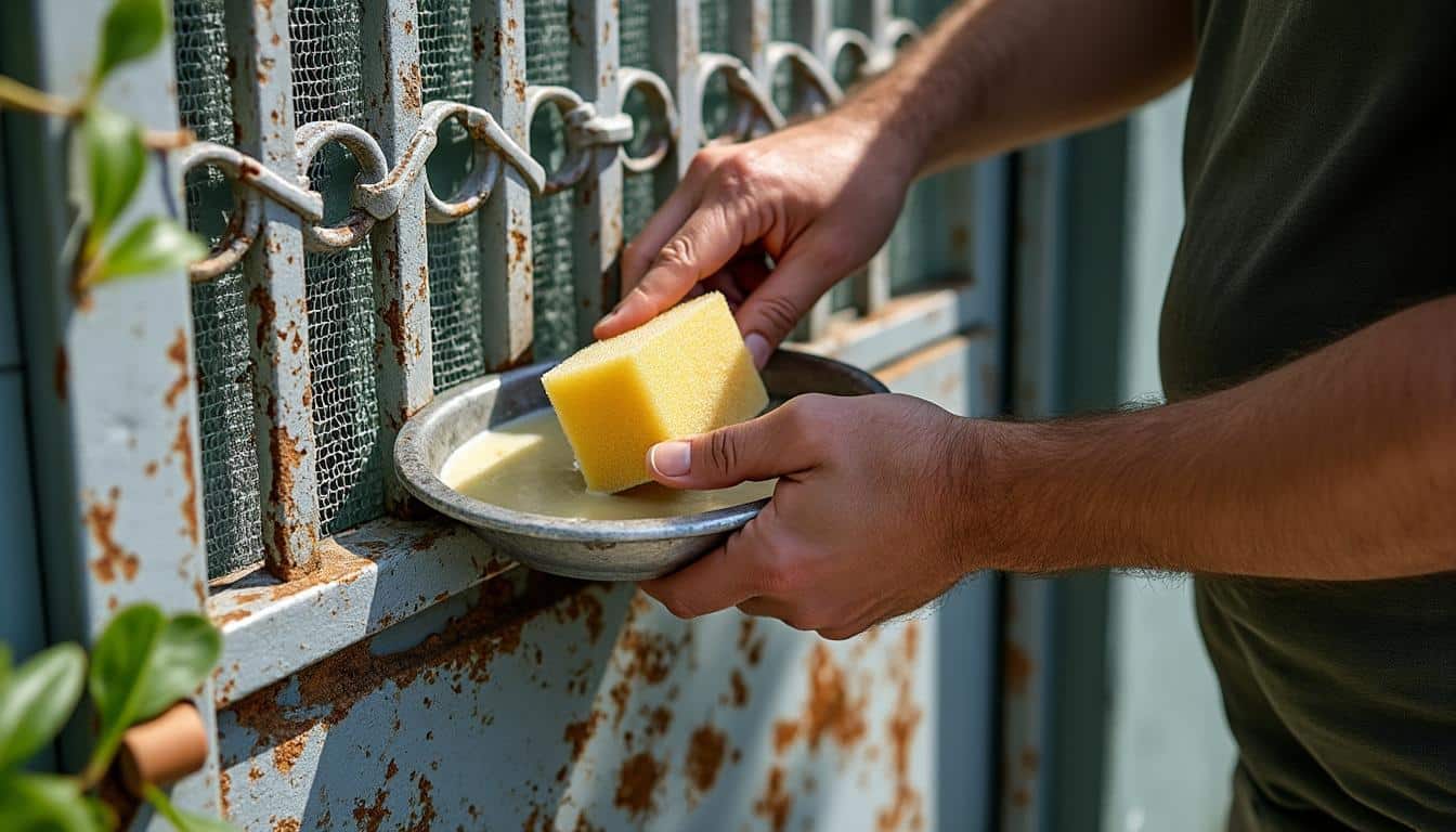 Portail rouillé : nettoyage au vinaigre blanc efficace et naturel