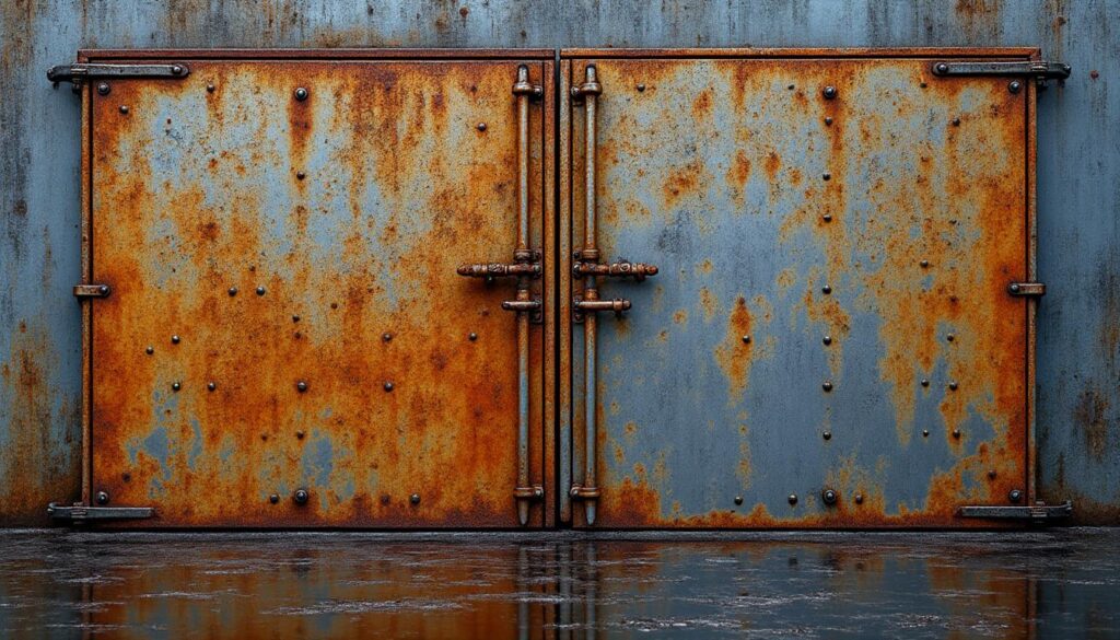Portail rouillé : tache orange et humidité persistante, causes et solutions