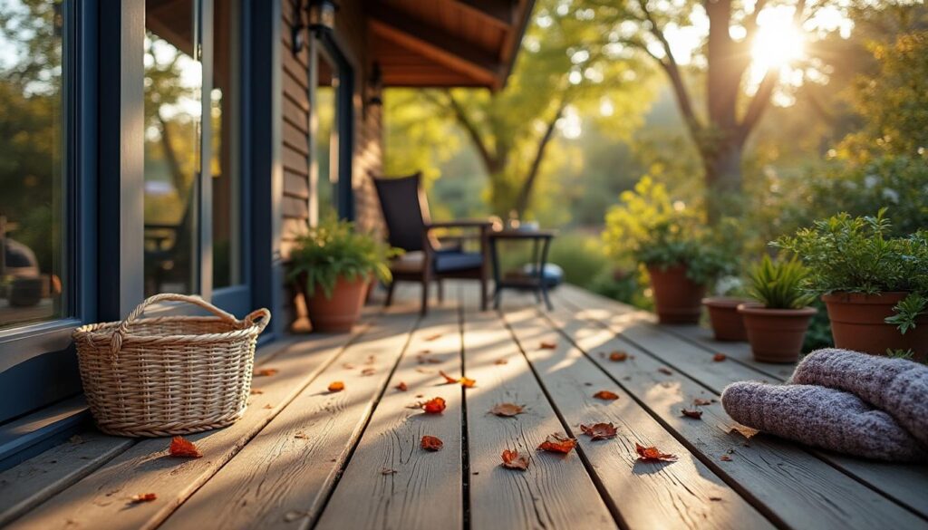 Les bonnes pratiques d'entretien pour éviter la moisissure en automne sur la terrasse