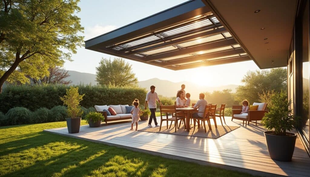 Pergola bioclimatique adossée motorisée : confort et innovation