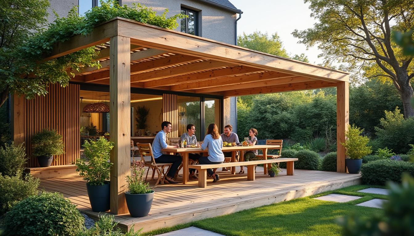 Illustration: Comment une pergola bioclimatique en bois crée un espace extérieur durable et autoporteur