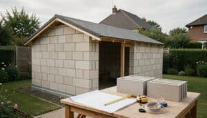 Plan d’abri de jardin en parpaing à une seule pente